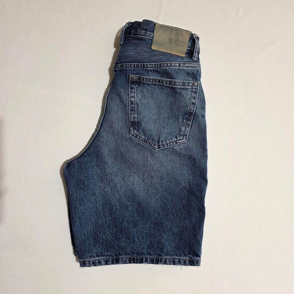 Zara Men's Straight-Leg Denim Bermuda Shorts - Blue Wash Size US 29 / EU 36